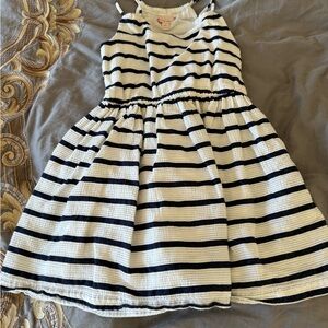 ruby & bloom Black and White Striped Kids Dress